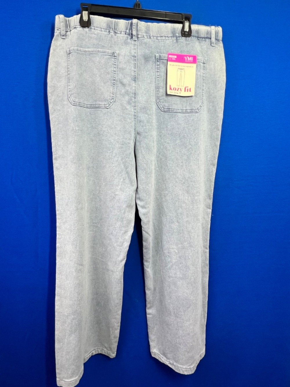 NWT🤩 |•YMI•| Kozy Fit Soft Knit Denim Light Wash Pull On Jeans Size XXL - Picture 5 of 7